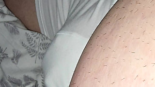 Step mom hand slip under step son underwear touching and handjob his dick