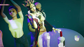 Queen Medusa doing Sex with her father in law in bar.