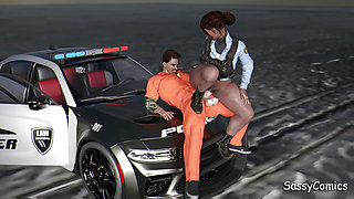 Police Woman Fucked by Inmate on the squad car - Sassycomics