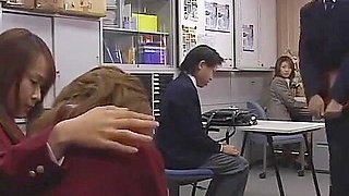 Asian teacher gets 3 schoolgirls to inspect dick sph (censored)