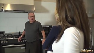 Skinny Teens Swallow Fat Grandpa's Load - Double Blowjob & Hardcore Fuck
