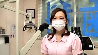 Sexy ass japan nurse screams with a large cock in her pussy