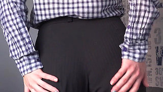 Amateur Milf Try On Haul Work Outfits In Full Back Panties And Teases Panty Line