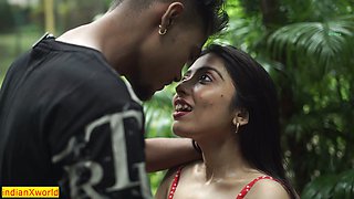 18yrs Indian unmarried couple find a room in Jungle! Hindi Sex