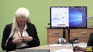 LOAN4K. Blond goddess offers her wet snatches for...