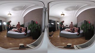 Lady Gang Vr Video Part One- “Yes, Two Dicks Inside Me” Intense Double Vaginal (Dv) Threesome