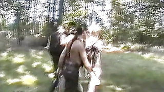 Outdoor punishing lesson in the forest