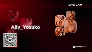 Colombian Sexy Girl Aily_Yozuko Rides Dildo with Tattoo & Glasses - Webcam on Stripchat