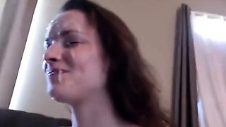 Cam girl gets a good facial after doggy style fucking