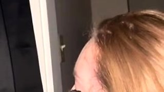 Slut Deepthroats Stranger at Homemade Gloryhole