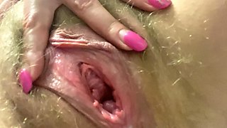 Pissing, Pee, Farting and Very Sexy Close up Hairy Pussy Gape