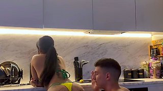 Kitchen Heat: Massive Cock Destroys Yasmina Khan's Big Ass