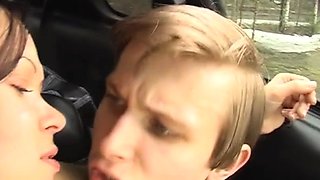 Beguiling brunette maid fucked and licked
