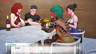 Huge boobs housewife cheating on her absent husband, Sharing Huge boobs wife - Devine Heel 03 3D Porn Game