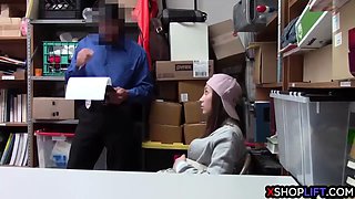 Shoplifting teen busted and fucked by a security guy
