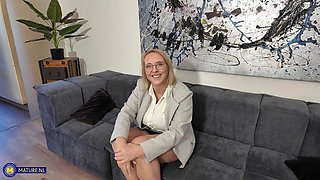 Nicole Is A 58 Year Old German, Big Tits Granny That Loves Playing With Her Wet Shaved Pussy