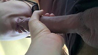 Dickflash Cum on Her Face on Parking Lot After Flashing Blowjob