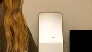 Blonde tight pussy babe solo toy fun in glamour masturbation