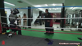 Babe humiliated and fucked in boxing gym