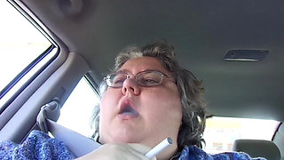 Nurse Vicki ssbbw smoking in the car