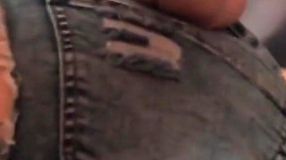 Fucking Perfect Ass Ripped Pants and Riding Big Cock