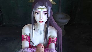 3D Hot Asian Babe Have Her First Time BDSM Sex with Her Master