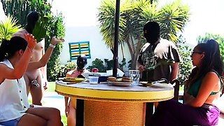 Brunette Flashing Her Titties And Pussy Outdoors In Public