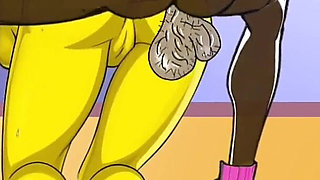 Wife Cheats on Her Husband with a Fitness Trainer. Cartoon. Simpsons Parody