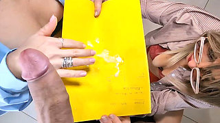 You Cummed on the Report Card! Teachers Swear and Make the Student Cum