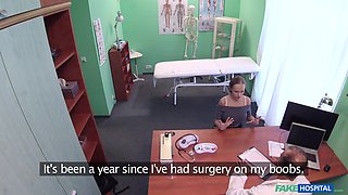 After a blowjob Katerina Muti got her tight pussy fucked by her doctor