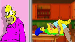 Married Housewife Gets Fucked on the Kitchen Table While Her Husband Stands Quietly Behind the Door and Watches