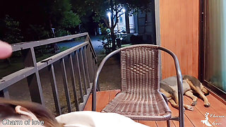 Teacher fucks Thai student outside the balcony