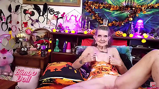 Halloween Dress Anal Cum Eating Granny Bimbo