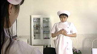 Nasty Japanese nurse is not afraid to show her private parts