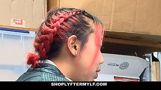 Adorable asian step-mother Christy Love fucks officer to get her asian teen daughter-in-law off of shoplifting charges