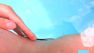 Public Pool Orgasm Teen Babe's Solo Webcam Show