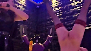 Lady Zara Hard Whipping Slave in Stockings Bondage Hanging Upside Down