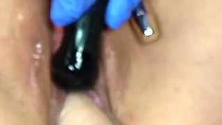 Playing with Katerina Hartlova Pussy and Her Big Clit in Latex Gloves