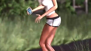 Wood goblin fucks hard fitness girl in the forest at night