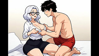 Grandma Charmed the Neighbor And Seducing