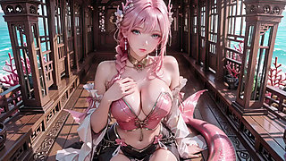 Pink Mermaid Queen! Private Gaze in the Underwater Palace, From Deep Sea Dreams to Beach Climax.