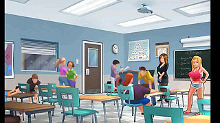 Summertime saga: cougar mature MILF seduces Younger man in her backyard ep 108