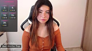 Natural big boobs super cute slim web brunette teen