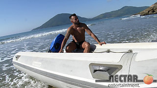 Blonde on the Beach: See This Mackerel Taking Cock in the Ass and Milk in the Face