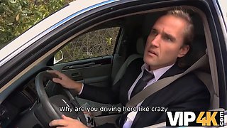 Vip4k. random passerby scores super-sexy bride in the wedding limo