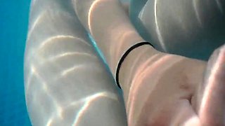 Skinny Dipping and Teasing in the Garden Pool - Amateur Teen