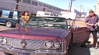 The Young Slut Got Picked up and Fucked in the Mouth by Big Group of Older Guys