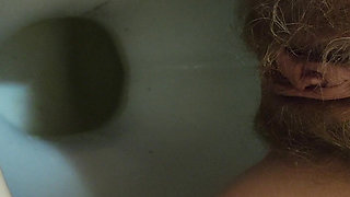 MILF Pee Close up View in the Toilet From Hairy Pussy