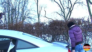 Cute Euro Girl Needed Help with Her Car