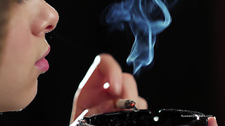 Ultra HD Russian Beauty Smoking Cigarette Seaside